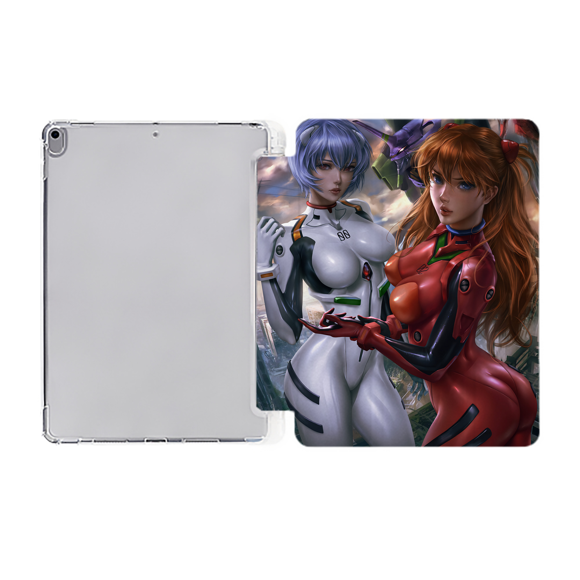 （画像用） EVA 新世紀エヴァンゲリオン IPad ケース ペン収納付き 三つ折りスタンド PUレザー×シリコン 対応機種9.5/10.5/10.9インチ